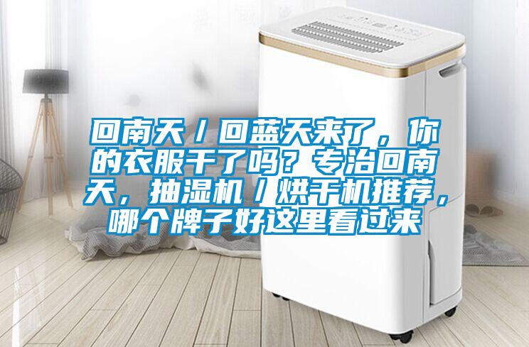 回南天／回蓝天来了，你的衣服干了吗？专治回南天，抽湿机／烘干机推荐，哪个牌子好这里看过来