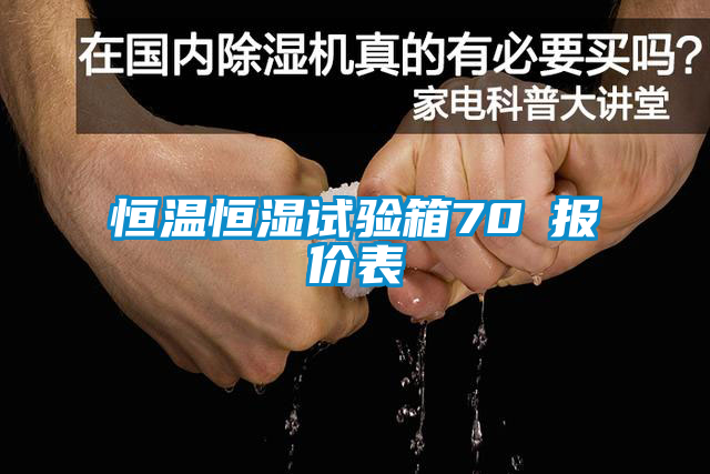 恒温恒湿试验箱70℃报价表