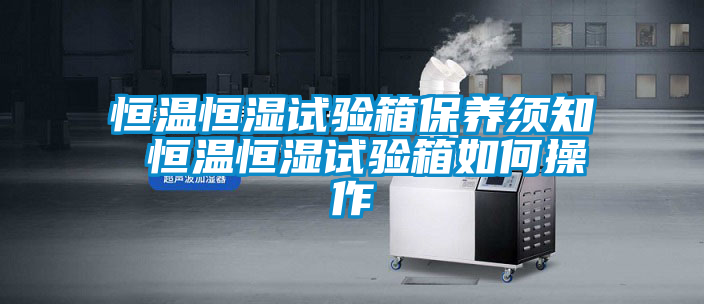 恒温恒湿试验箱保养须知 恒温恒湿试验箱如何操作